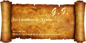 Goldemberg Irma névjegykártya